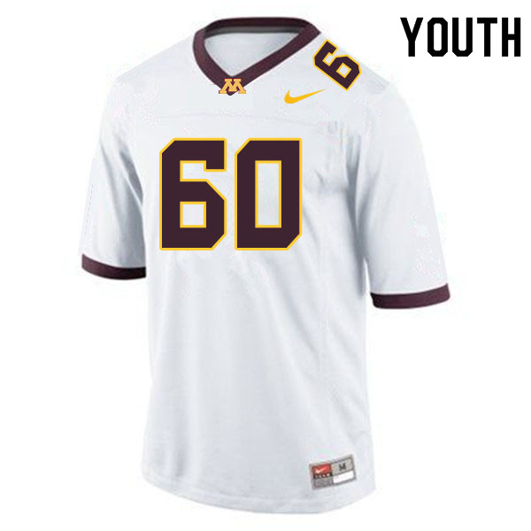 Youth #60 John Michael Schmitz Minnesota Golden Gophers College Football Jerseys Sale-White - Click Image to Close